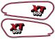 Fuel Tank Decal XT500S '89, Red/Dark Blue/Silver, complete Set LH/RH, overcoatable, OEM reference # 3BH-24240-00, 3BH-24161-00