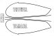 Fuel Tank Decal TT500'80, Black/White, complete Set LH/RH, overcoatable