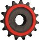 15T Front Sprocket, fine geared, double-sided rubberized for noise reduction, flange width 15,6mm, 520 chain type