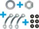 Locking tab and nut set for front and rear sproket, 11 parts