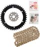 X-ring Chain Set incl. 16T Sprocket, 42T Rear Sprocket, golden RK520XRE chain with 100 links, open type with rivet and clip chain join