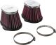 K&N Clamp-On Racing Air Filter Set (2 Pieces, RC-1820 + RC-2450), Not Street Legal