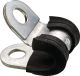 Rubberised Hose Clamp, for 6mm diameter, bandwidth 15mm, galvanised, 1 piece