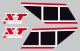 Fuel Tank Decal Red/Black, 4 pieces complete, right + left side, decal template = Type 43F, basic vehicle colour black