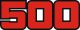 Sticker for Side Cover with Lettering 500, red/white, white background, 1 piece suitable for left or right side, 2 required