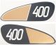 Fuel Tank Decal 'Homage', inspired by the decor of the legendary XT500, foil is self-adhesive, black/gold, complete set LH/RH