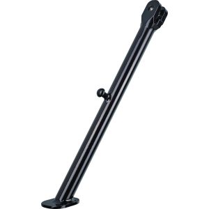 KEDO HeavyDuty Side Stand, for 10mm frame hole and 1 spring (or 2 nested), with stop limiter, black plastic coated