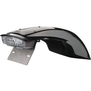 KEDO Rear Fender, black incl. translucent LED-taillight ('E'-approved) and license plate bracket