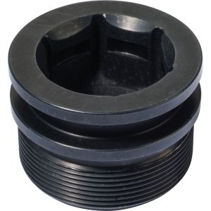 Fork Leg Top Nut, aluminium black anodized, CNC milled, 1 piece, OEM reference # 1U6-23111-M1, AF19