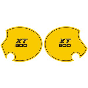 Side Cover Decal Set Competition Yellow 'XT500', 1 Pair Right & Left, Lettering similar to 1980 TT500 US model