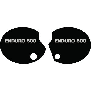 Side Cover Sticker Set 'ENDURO 500', right+left, black (grey lettering) -></picture> replacement see item 21068