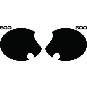 Side Cover Decal Set '500', Black, 4 Pieces, Right & Left, Black Lettering