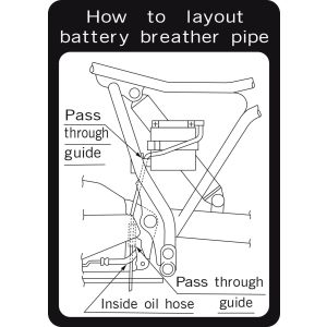 Notice Label for Battery Venting Hose, side cover left/inside