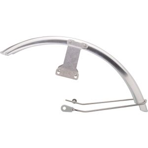 19' Aluminium Front Fender 'Long', Blank, incl. Brushed Aluminium Brackets