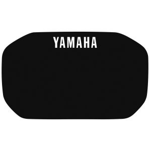 Decal Head Light Fairing, black with white YAMAHA logo (HD quality with protective laminate), suitable for items 29112RP/29467RP/29468RP