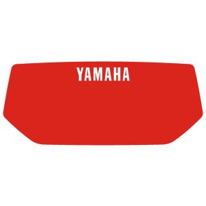 Decal Headlight Mask, red with white YAMAHA lettering (HeavyDuty quality with protective laminate) fits item 29451/29451RP/28656/28656RP
