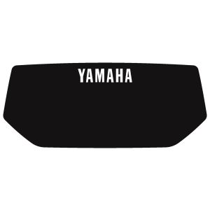 Decor Headlight Mask, black with white YAMAHA lettering (HeavyDuty quality with protective laminate) fits item 29451/29451RP/28656/28656RP