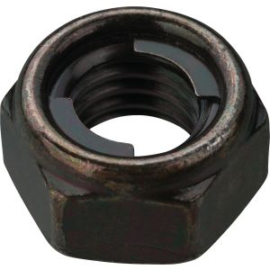 Nut M8, Self-locking, black galvanised (metal lock)