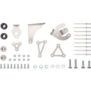 Mounting Set for Air Filter Box Item 28621 (mounting brackets outside / inside, rubber dampers, screws, etc.)