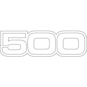 Emblem Side Cover '500' white, 1 Piece