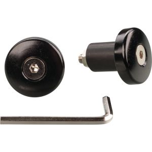 Mini Bar-End Plugs, black anodized aluminium, for inner diameters 17-19mm (steel handlebars) outer diameter approx. 32x9mm, 1 pair