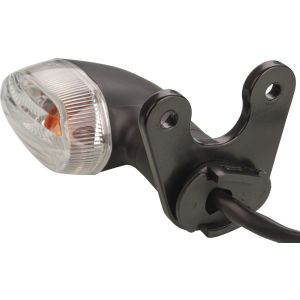 Indicator Bracket for YAMAHA Indicators, fits together with our number plate bracket item 31081, aluminium black plastic coated, 1 pair