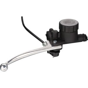 Front Brake Master Cylinder 'Classic', incl. Aluminium Lever, Clamp, Brake Light Switch (Mirror Thread: M10x1.25 LEFT)