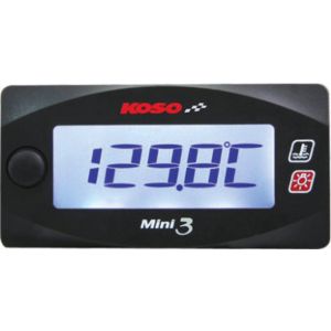 KOSO LCD Thermometer, Illuminated, °C/°F, incl. 2 Oil/Water Sensors 1/8'