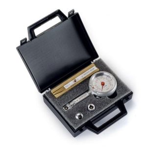 FLAIG Tyre Pressure Gauge 0-4bar, 3 Adaptors (0°/45°/90°) + Thread Depth Gauge incl. Case