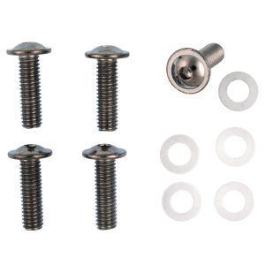 M6x20 Stainless Steel Fairing Screws and Nylon Washers, Set of 5, Head Diameter 12mm