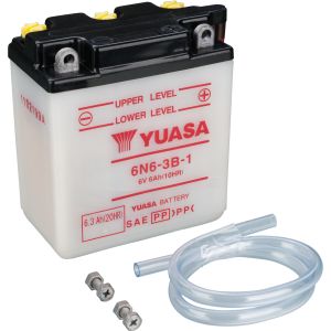 Battery YUASA 6V, type 6N6-3B-1, dry unfilled, needs 0,3l battery acid (Acid not available by shipping) OEM-Vergleichs-Nr. 1E6-82110-19