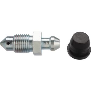 Brake Bleed Screw M10X1.00mm, length 30mm, high quality galvanized, for various Brembo brake callipers, with rubber cap, original look