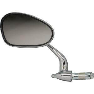 Bar End Mirror (Oval), LH, Chrome Plated