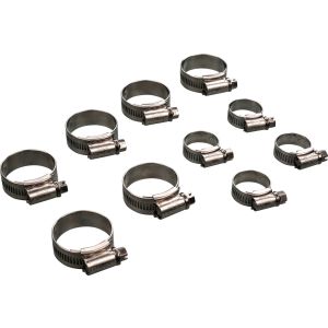 Samco Sport Stainless Steel Hose Clamp Set, for radiator hoses, item 50335, rounded corners and polished surfaces prevent cutting