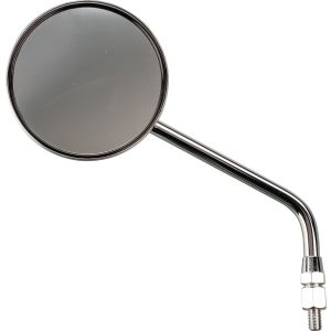 Chrome Mirror, round, 1 piece, mirror arm 190+70mm, mirror surface 107mm,  e-approved, M10x1.25mm right-hand thread (not for Yamaha right side)
