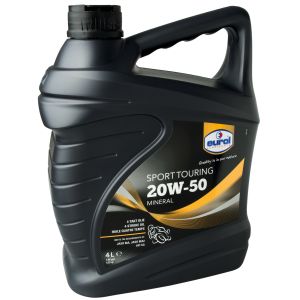 4l Eurol 20W50 4-stroke Mineral-based Motorcycle Engine Oil, additives against wear, deposits and oxidation (meets the specifications API SG, JASO MA2)