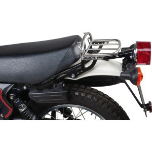 Mini Luggage Rack, stainless steel, with black brackets and mounting hardware, luggage area approx. 23x15cm, suitable for the short seat (-'79 and '80-) ONLY