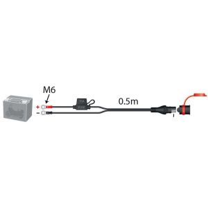 Optimate/Accumate Vehicle Adapter 0.6m, Waterproof SAE-Plug, 2x 6mm Ring Tab, Blade Fuse