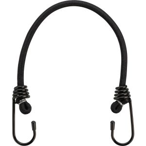 Elasticated Strap with Plastic-Coated Metal Hooks, length 40cm, black, 1 piece
