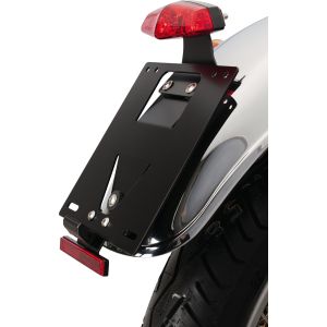 System Licence Plate Bracket, aluminium black, vibration-decoupled, incl. mounting material, extendable (dim. width 18cm, height 19.5cm)