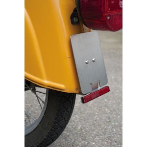 License Plate Bracket, 2mm aluminium with 'e' approved integrated reflector, Ready-to-Mount incl. mounting material
