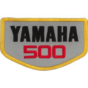 'YAMAHA 500'-Patch approx. 86x52mm, Black/Red/Yellow on Grey Ground