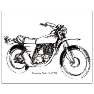 Art print by Ingo Löchert 'XT500 First Model', b/w digital print on poster paper, Size approx. 50x70cm