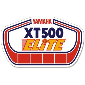 Vintage Decal'XT500 Elite' approx. 15x9cm, red/blue/yellow on white background