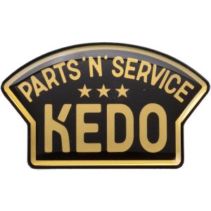 KEDO Parts'N'Service Epoxy Sticker, dimensions 60x36mm, black/gold, 1 piece