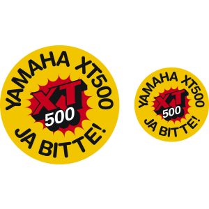 Sticker »XT500 JA BITTE«, diameter 50mm or 80mm, 1 piece