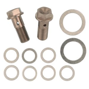 Service-Kit (2x Stainless Steel Banjo Screw, 9x Aluminium-Sealing Shim) for all KEDO Twin Feed Oil Kit