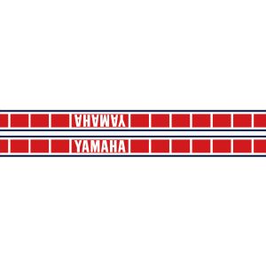 Vintage Race Fuel Tank Decal, Complete (RH/LH) Red/Blue on White Background, Size approx. 685x60mm, Design YZ '70s-Style