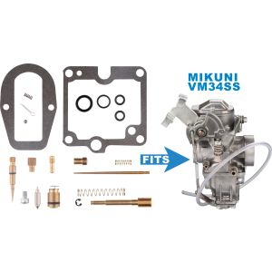 KEDO Carburettor Rebuild-Kit incl. choke piston, -spring & -ball, gasket for actuating shaft (Main Jet #300, Pilot Jet #25) --></picture> alternative see item 94032