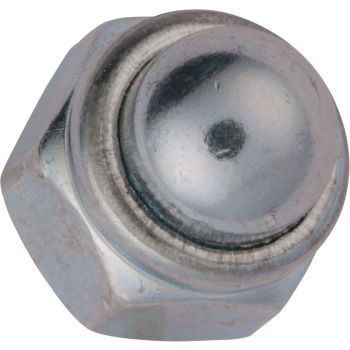 M5 Self-Locking Dome Nut, 8.8 Zinc-Coated (plastic locking ring)